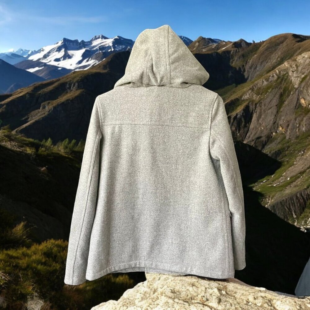 GIRLS COAT WITH HOODIE - GRAY - NANOS - Size 14 - Picture 5 of 7